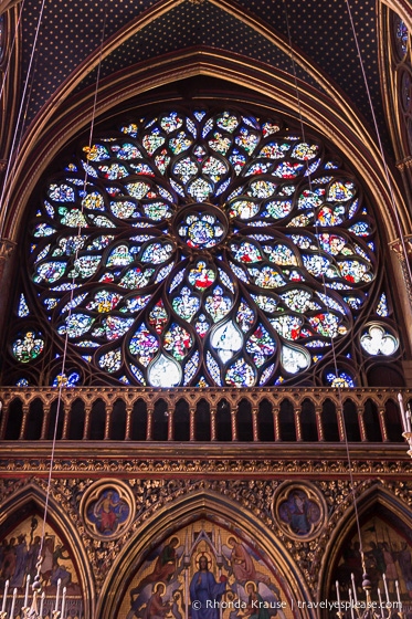 Western rose stained glass window in Sainte-Chapelle.