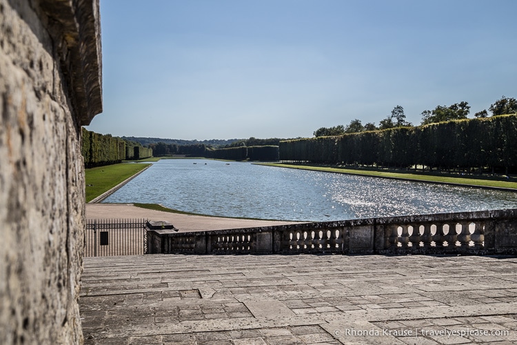 Staircase leading down to the Grand Canal at Versailles.