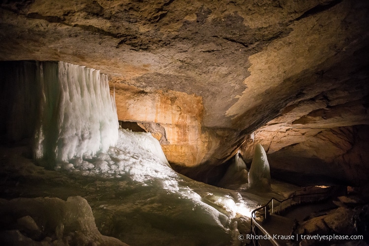 Inside the Dachstein Ice Cave in Austria.