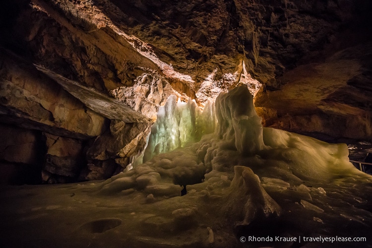 Inside the ice cave.