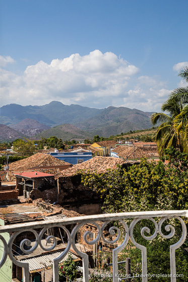 View from the balcony of Trinidad and the Escambray mountains.