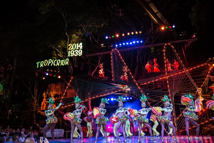 Dancers on stage at the Tropicana Havana Cabaret.