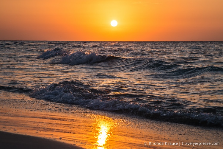 Sunset at a beach in Varadero, Cuba.