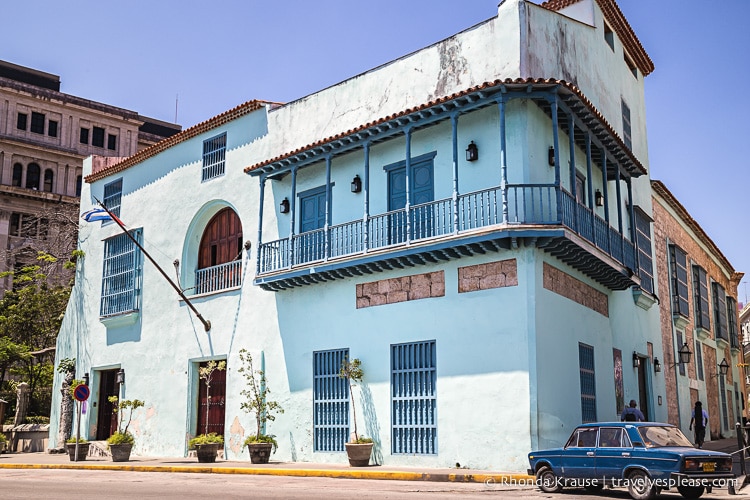 Old blue building in Havana.