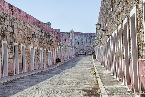 A walled street inside La Cabana.