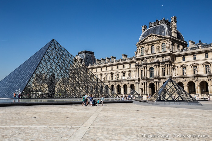 Exterior of the Louvre.