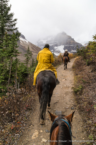 travelyesplease.com | Horseback Ride to the Plain of Six Glaciers Tea House