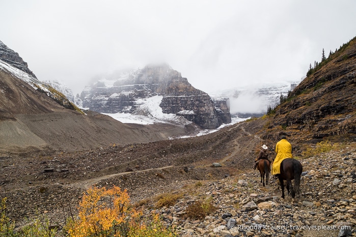 travelyesplease.com | Horseback Ride to the Plain of Six Glaciers Tea House