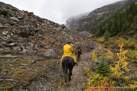 travelyesplease.com | Horseback Ride to the Plain of Six Glaciers Tea House