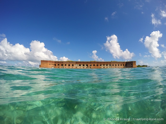 Water surrounding Fort Jefferson in Dry Tortugas National Park.