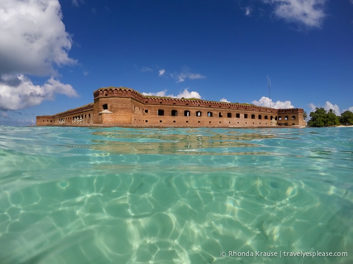 Clear water surrounding Fort Jefferson.