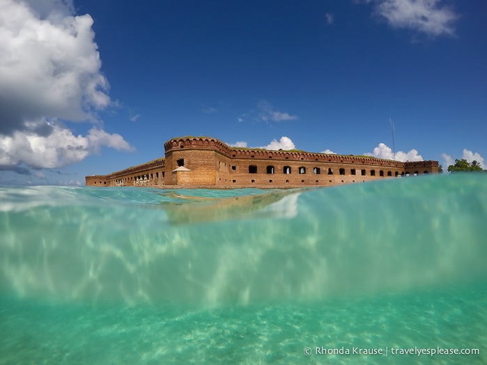 Fort Jefferson seen while snorkeling at  Tortugas National Park.