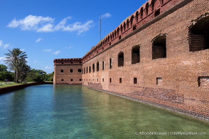 Fort Jefferson and its moat.