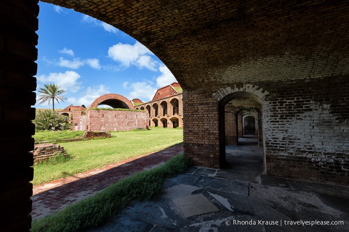 Taking a tour of Fort Jefferson in Dry Tortugas National Park.