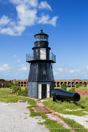 Lighthouse at Fort Jefferson in Dry Tortugas National Park.