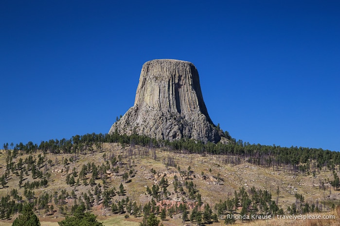 Wyoming Devils Tower National Monument approaching thunderstorm