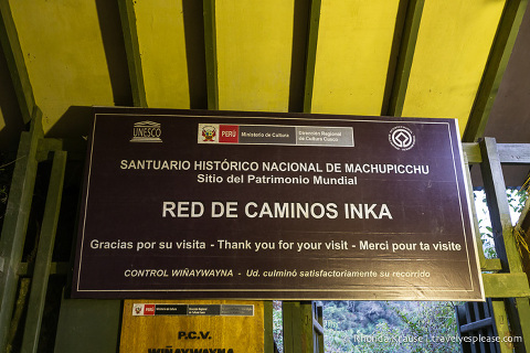 Control point on the Inca Trail