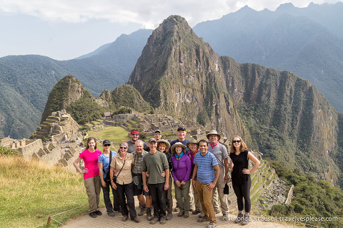 Group photo at Machu Picchu