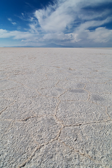 Crusty salt at the Uyuni Salt Flats/Salar de Uyuni.