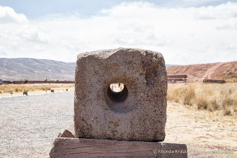 Ancient megaphone at the Tiwanaku Archaeological Site in Bolivia.
