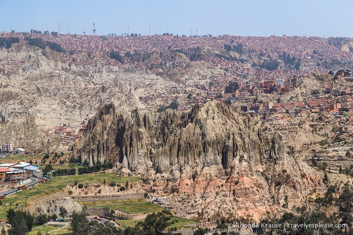 Land formations in La Paz, Bolivia.