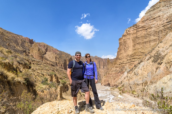 Hiking in Palca Canyon near La Paz, Bolivia.