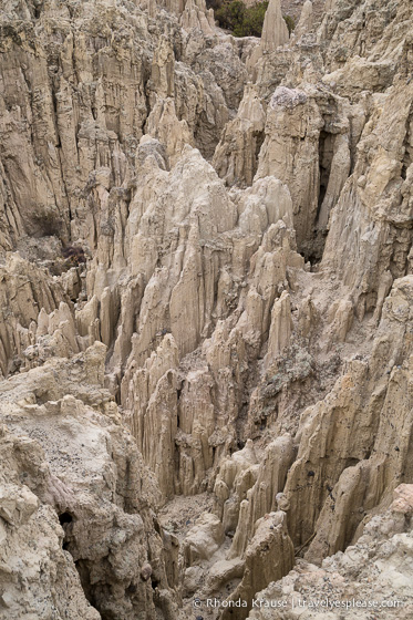 Looking down into in Moon Valley- La Paz, Bolivia.