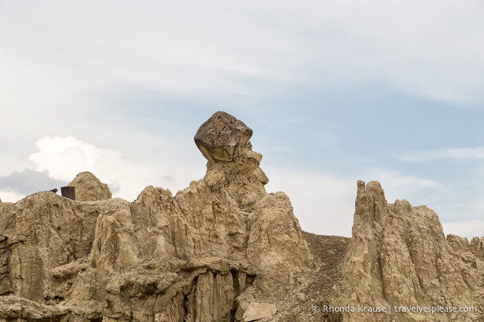 The El Buen Abuelo (Nice Grandfather) rock formation in Moon Valley, La Paz.