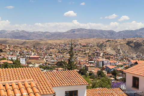 View of Sucre and hills in the background.