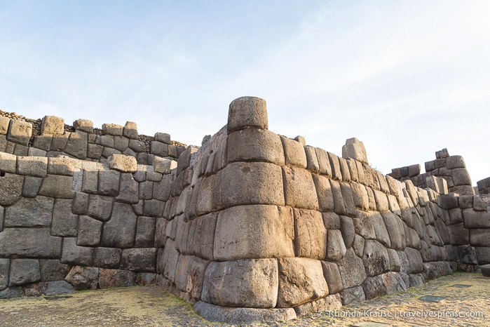 Stone walls at Sacsayhuaman Fortress.