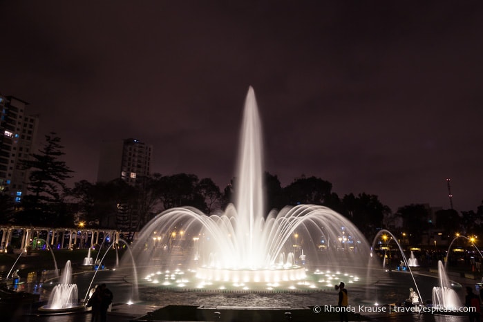 Visiting the Magic Water Circuit in Lima- A Night of Fountains, Colour and Lights