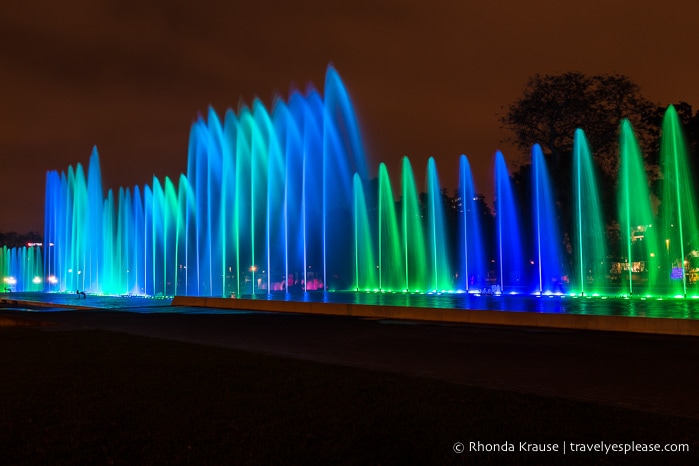 Visiting the Magic Water Circuit in Lima- A Night of Fountains, Colour and Lights