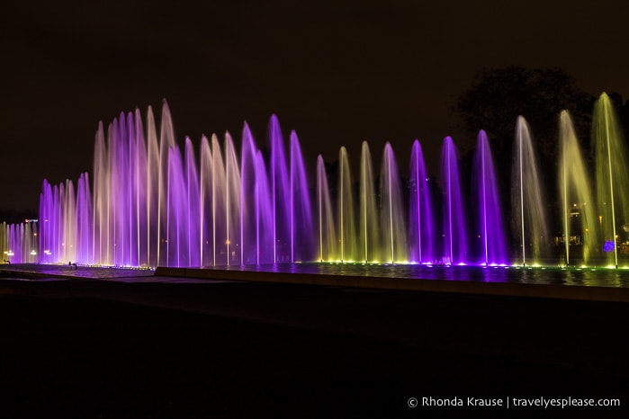 Visiting the Magic Water Circuit in Lima- A Night of Fountains, Colour and Lights