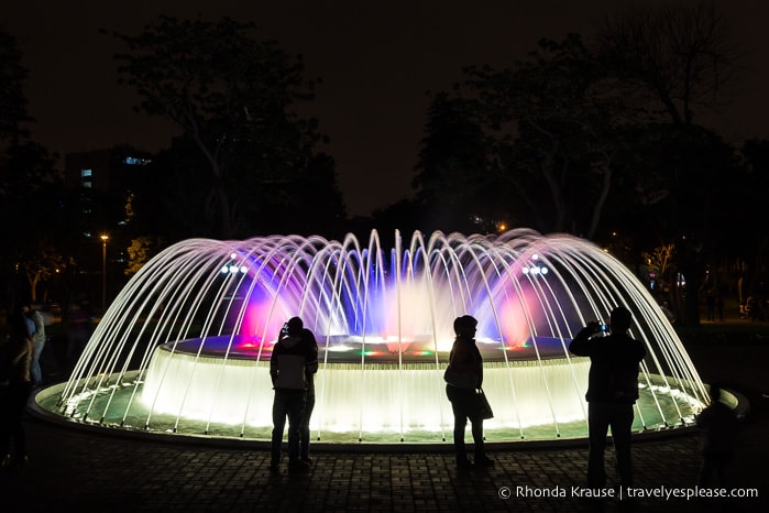 Visiting the Magic Water Circuit in Lima- A Night of Fountains, Colour and Lights