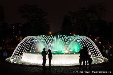 Visiting the Magic Water Circuit in Lima- A Night of Fountains, Colour and Lights