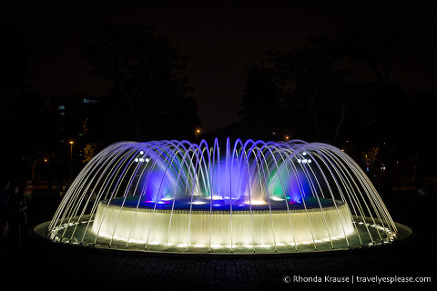 Visiting the Magic Water Circuit in Lima- A Night of Fountains, Colour and Lights