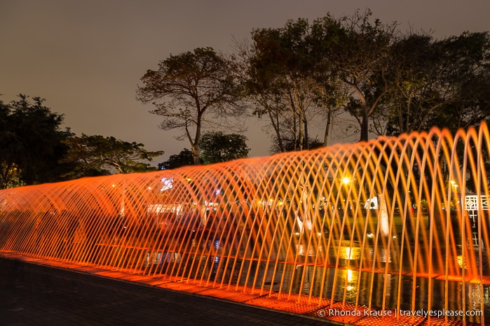 Visiting the Magic Water Circuit in Lima- A Night of Fountains, Colour and Lights