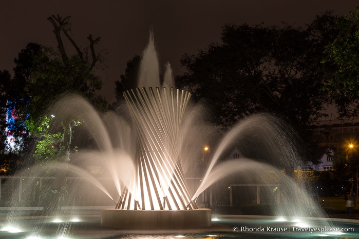 Visiting the Magic Water Circuit in Lima- A Night of Fountains, Colour and Lights