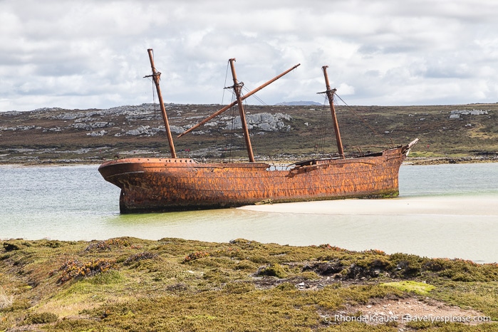 Lady Elizabeth shipwreck seen during a cruise to the Falkland Islands