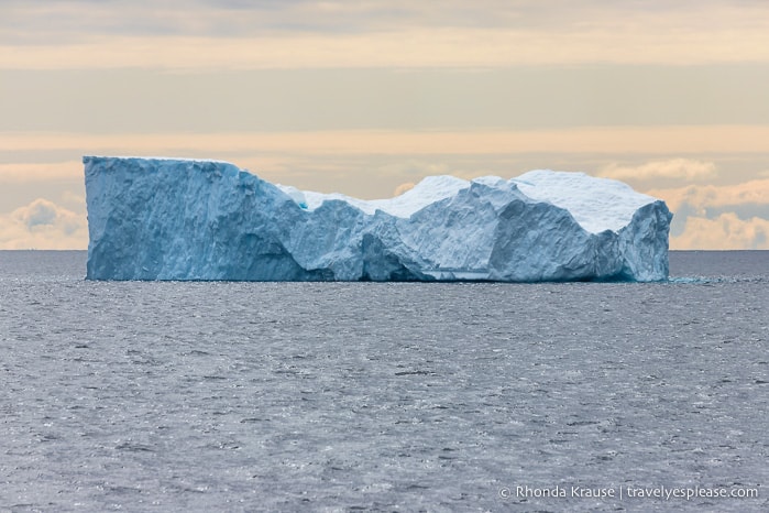 Blue iceberg, a common site on a trip to Antarctica