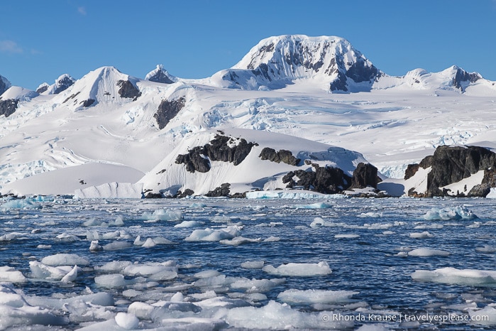 Glaciers and brash ice- Scenery on a trip to Antarctica