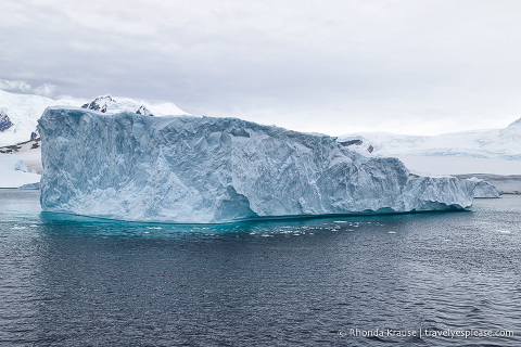 Blue iceberg in Antarctica