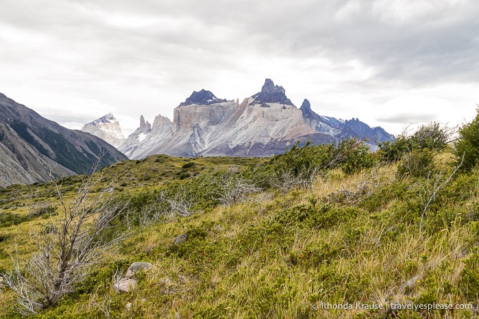 Cuernos del Paine seen while hiking to the French Valley