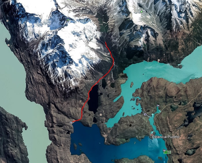 Track log/map of the French Valley day hike in Torres del Paine National Park