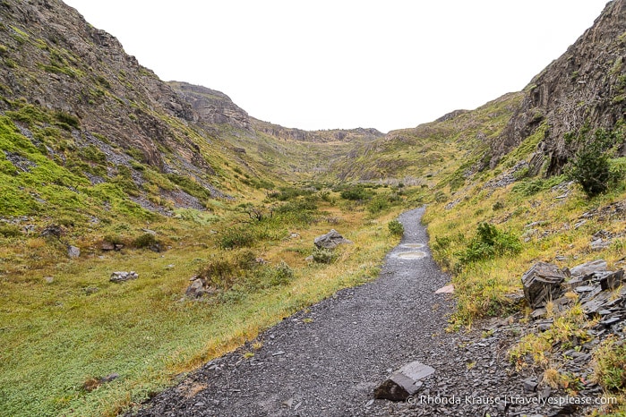 Hiking trail in the valley