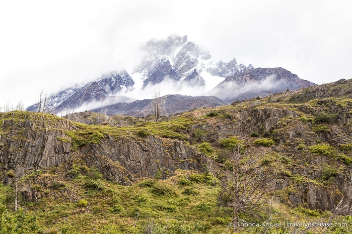 Mountain peak seen on the Grey Glacier hike