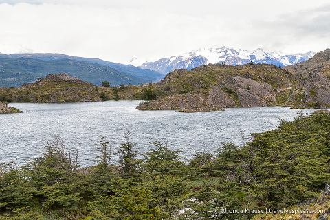 View of Laguna Los Patos on the hike to Grey Glacier