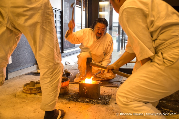 Things to do in Japan- Participate in an arts and crafts workshop (artisans at work forging swords in Seki)