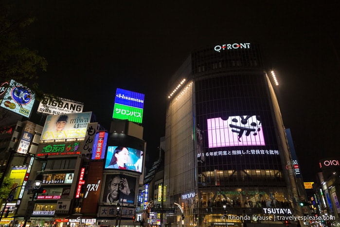 Electronic billboards at Shibuya Crossing, Tokyo