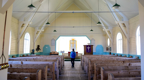 En la iglesia ballenera de Grytviken